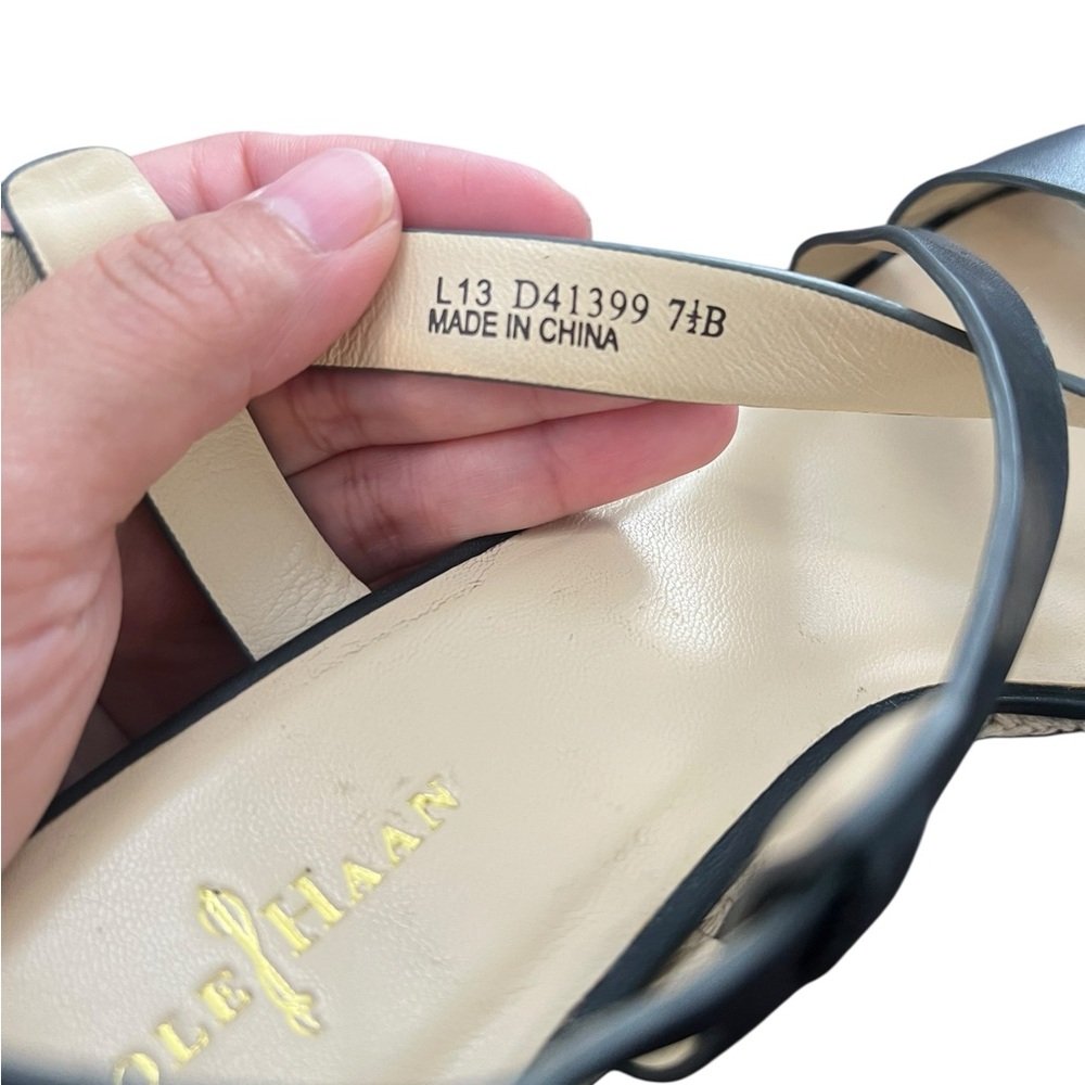 Cole Haan Black Taylor Wedge Sandals - Picture 6 of 9